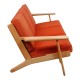 Hans Wegner Ge-290 3-pers sofa med Originale orange hynder