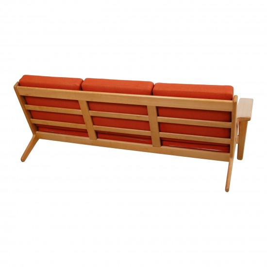 Hans Wegner Ge-290 3-seater sofa with original orange cushions