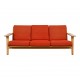 Hans Wegner Ge-290 3-pers sofa med Originale orange hynder