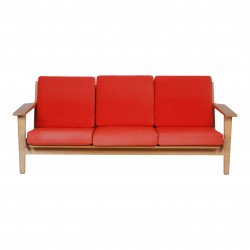 Hans J Wegner Ge-290 3 pers sofa i rødt stof Hans J Wegner Ge-290 3 pers sofa i rødt stof