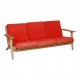 Hans J Wegner Ge-290 3 pers sofa i rødt stof