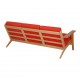 Hans J Wegner Ge-290 3 pers sofa with red fabric