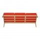 Hans J Wegner Ge-290 3 pers sofa i rødt stof