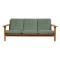 Hans Wegner GE-290 3.seater sofa in green fabric