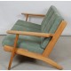 Hans Wegner GE-290 3.seater sofa in green fabric