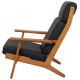 Hans Wegner GE-290a lounge chair reupholstered in black Bizon leather