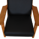 Hans Wegner GE-290a lounge chair reupholstered in black Bizon leather