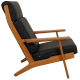 Hans Wegner GE-290a lounge chair reupholstered in black Bizon leather