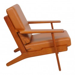 Hans Wegner Ge-290 armchair of teak and walnut aniline leather Hans Wegner Ge-290 armchair of teak and walnut aniline leather
