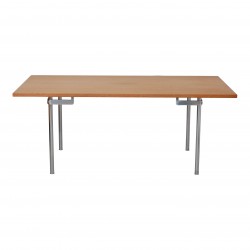 Hans J Wegner oak wood dining table model AT 318, steel legs Hans J Wegner oak wood dining table model AT 318, steel legs