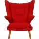Hans Wegner Papa bear chair in red fabric