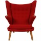 Hans Wegner Papa bear chair in red Hallingdal fabric