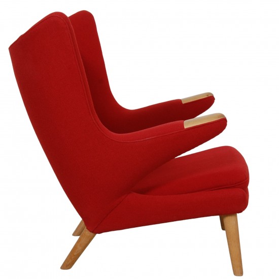 Hans Wegner Papa bear chair in red Hallingdal fabric