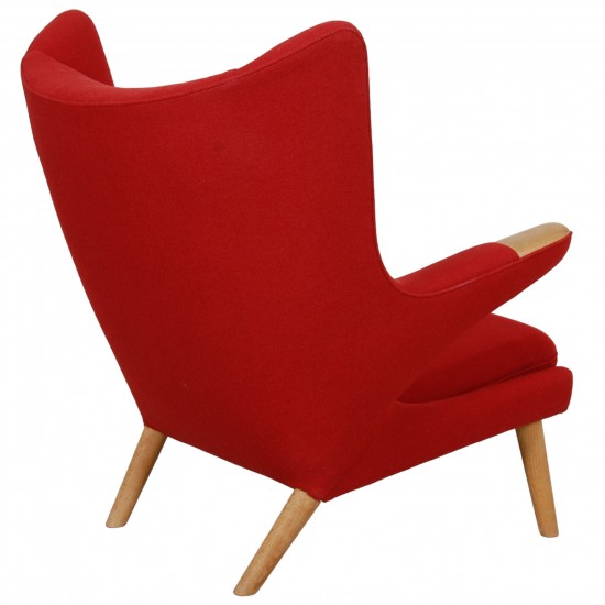 Hans Wegner Papa bear chair in red Hallingdal fabric