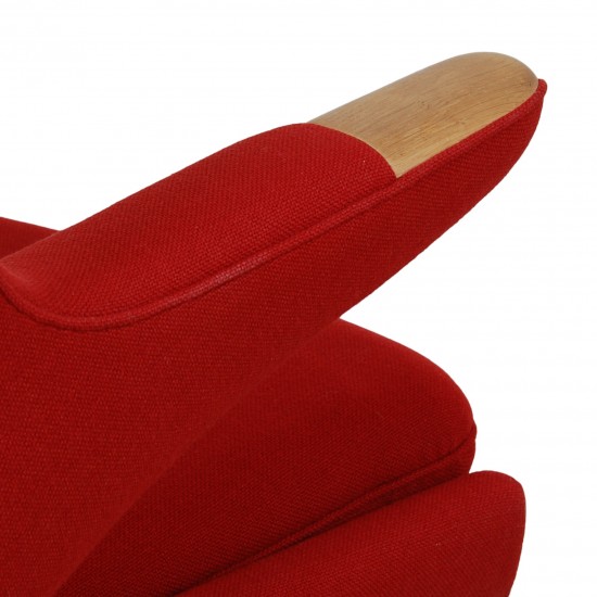 Hans Wegner Papa bear chair in red Hallingdal fabric