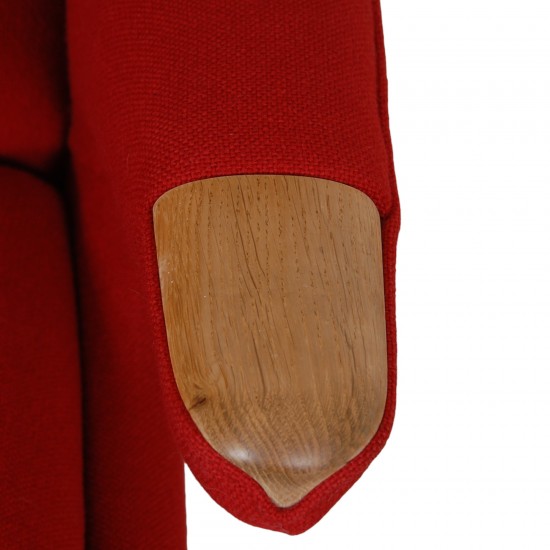 Hans Wegner Papa bear chair in red Hallingdal fabric