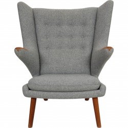 Hans Wegner Papa bear chair in grey Hallingdal fabric