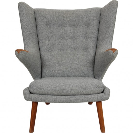 Hans Wegner Bamse stol i gråt Hallingdal stof