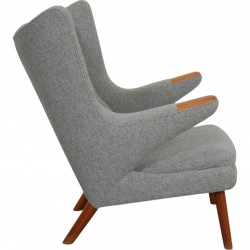 Hans Wegner Papa bear chair in grey Hallingdal fabric