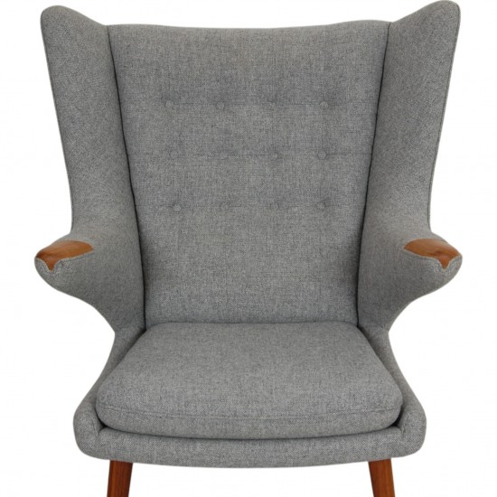 Hans Wegner Bamse stol i gråt Hallingdal stof