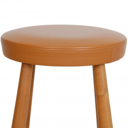 Hans Wegner CH58 barstool of walnut and cognac leather