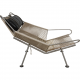 Hans Wegner Flagline stol sort læder hynde