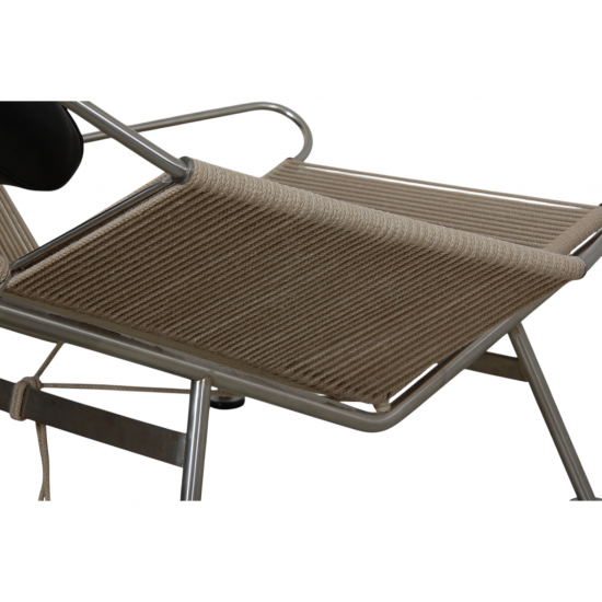 Hans Wegner Flagline stol sort læder hynde