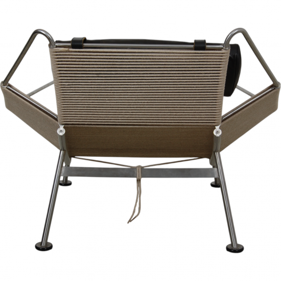 Hans Wegner Flagline stol sort læder hynde