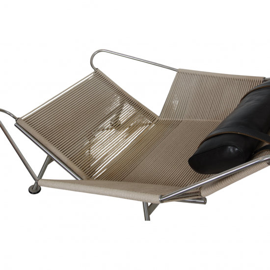 Hans Wegner Flagline stol sort læder hynde