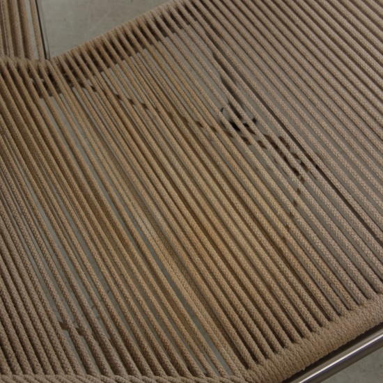Hans Wegner Flagline stol sort læder hynde