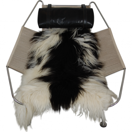 Hans Wegner Flagline stol sort læder hynde