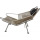 Hans Wegner Flagline stol sort læder hynde