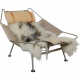 Hans Wegner Flagline stol med nakkepude af natur læder