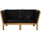 Hans Wegner GE-280 2-personers sofa i sort læder