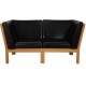 Hans Wegner GE-280 2.seater sofa in black leather