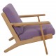 Hans Wegner GE-290 lænestol i lilla stof