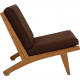 Hans Wegner GE-370 stol med brune stofhynder