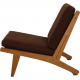 Hans Wegner GE-370 stol med brune stofhynder
