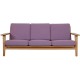 Hans Wegner GE-290 3.seater sofa in purple fabric