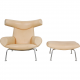 Hans Wegner Jubilæumsmodel Oksens lænestol med skammel