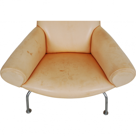 Hans Wegner Jubilæumsmodel Oksens lænestol med skammel