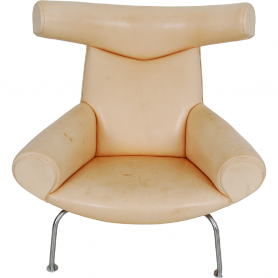 Hans Wegner Jubilæumsmodel Oksens lænestol med skammel