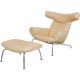 Hans Wegner Jubilæumsmodel Oksens lænestol med skammel