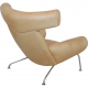 Hans Wegner Ox chair med skammel i natur læder