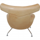 Hans Wegner Ox chair med skammel i natur læder