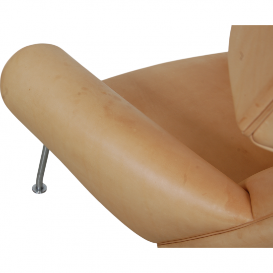 Hans Wegner Ox chair med skammel i natur læder