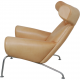 Hans Wegner Ox chair med skammel i natur læder