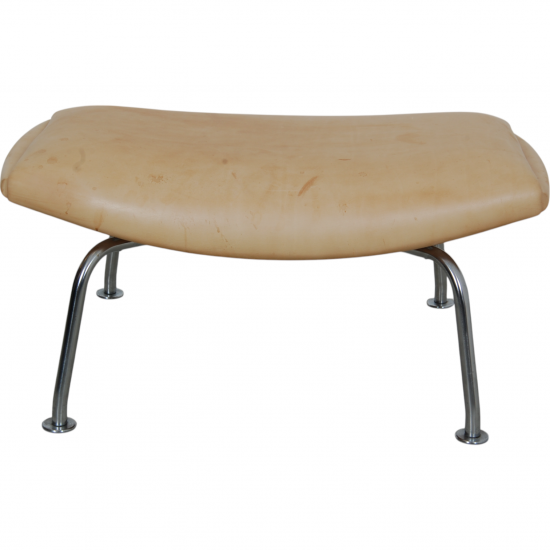 Hans Wegner Ox chair med skammel i natur læder