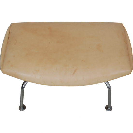 Hans Wegner Ox chair med skammel i natur læder