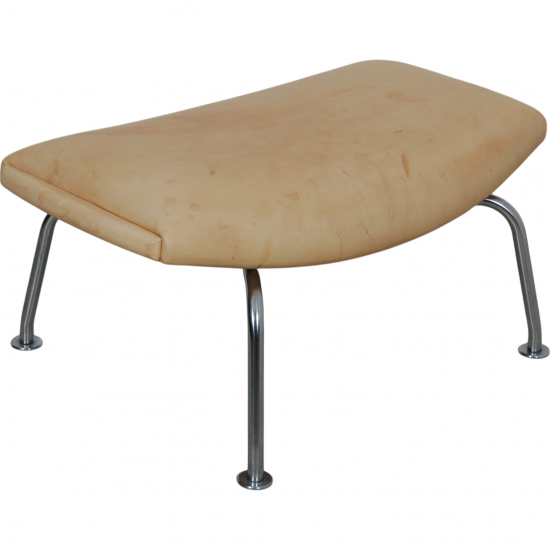 Hans Wegner Ox chair med skammel i natur læder